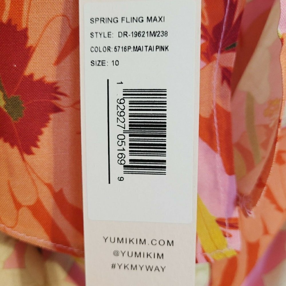 Yumi Kim NWT Spring Fling Off-Shoulder Maxi Dress floral Button down Size 10 - Picture 8 of 9